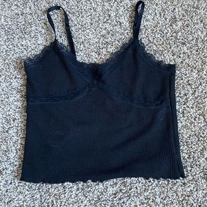 h&M Black Lace Trimmed Camisole Top